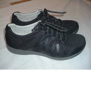 Dansko Henriette Womens Size 38 US 7.5 Black Suede Leather Sneakers Comfort NWOB